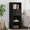 Image de vidaXL Buffet haut noir 45x42,5x124 cm bois d'ingÃ©nierie