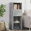 Image de vidaXL Buffet haut gris bÃ©ton 45x42,5x124 cm bois d'ingÃ©nierie