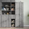 Image de vidaXL Buffet haut gris béton 30x42,5x185 cm bois d'ingénierie846239