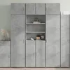 Image de vidaXL Buffet haut gris bÃ©ton 70x42,5x185 cm bois d'ingÃ©nierie