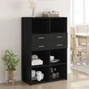 Image de vidaXL Buffet haut noir 80x42,5x124 cm bois d'ingénierie3281386