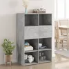 Image de vidaXL Buffet haut gris bÃ©ton 80x42,5x124 cm bois d'ingÃ©nierie