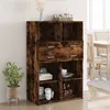 Image de vidaXL Buffet haut chêne fumé 80x42,5x124 cm bois d'ingénierie3281389