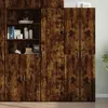Image de Vidaxl Buffet Haut ChÃªne FumÃ© 45x42,5x185 Cm Bois D'ingÃ©nierie