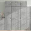 Image de vidaXL Buffet haut gris bÃ©ton 70x42,5x185 cm bois d'ingÃ©nierie