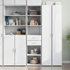 Image de vidaXL Buffet haut blanc 45x42,5x185 cm bois d'ingénierie3281448