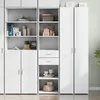 Image de vidaXL Buffet haut blanc 45x42,5x185 cm bois d'ingÃ©nierie