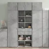 Image de vidaXL Buffet haut gris bÃ©ton 70x42,5x185 cm bois d'ingÃ©nierie