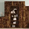 Image de vidaXL Buffet haut chêne fumé 70x41x185 cm bois d'ingénierie3281691