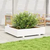 Image de Vidaxl JardiniÃ¨re Blanc 110x110x26,5 Cm Bois De Pin Massif