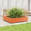 Image de vidaXL Jardinière cire marron 110x110x26,5 cm bois de pin massif847325