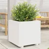 Image de Vidaxl JardiniÃ¨re Blanc 50x50x49,5 Cm Bois De Pin Massif
