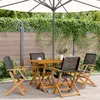 Image de Vidaxl Ensemble Ã Manger De Jardin 5 Pcs RÃ©sine TressÃ©e Et Bois Massif