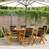 Image de Vidaxl Ensemble Ã Manger De Jardin 7pcs Noir PolypropylÃ¨ne Bois Massif