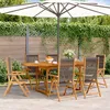 Image de Vidaxl Ensemble Ã Manger De Jardin 7pcs Gris PolypropylÃ¨ne Bois Massif