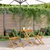 Image de Vidaxl Ensemble De Bistro 3 Pcs Noir RÃ©sine TressÃ©e Et Bois Massif