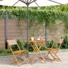 Image de vidaXL Ensemble de bistro 3 pcs taupe tissu et bois massif