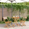 Image de Vidaxl Ensemble De Bistro 3 Pcs Taupe Tissu Et Bois Massif