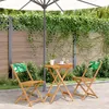 Image de Vidaxl Ensemble De Bistro 3 Pcs Motif De Feuilles Tissu Et Bois Massif