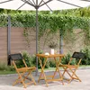 Image de Vidaxl Ensemble De Bistro 3 Pcs Noir RÃ©sine TressÃ©e Et Bois Massif