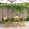 Image de Vidaxl Ensemble De Bistro 3 Pcs Taupe Tissu Et Bois Massif