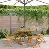 Image de Vidaxl Ensemble Ã Manger De Jardin 5 Pcs RÃ©sine TressÃ©e Et Bois Massif