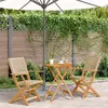 Image de vidaXL Ensemble de bistro 3 pcs beige résine tressée et bois massif