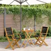Image de vidaXL Ensemble de bistro 3 pcs noir polypropylène et bois massif