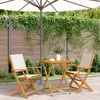 Image de Vidaxl Ensemble De Bistro 3 Pcs Blanc CrÃ¨me Tissu Et Bois Massif