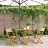 Image de vidaXL Ensemble de bistro 3 pcs beige tissu et bois massif