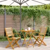 Image de vidaXL Ensemble de bistro 3 pcs beige polypropylène et bois massif