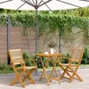 Image de vidaXL Vidaxl Ensemble De Bistro 3 Pcs Beige Polypropylène Et Bois Massif