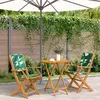 Image de Vidaxl Ensemble De Bistro 3 Pcs Motif De Feuilles Tissu Et Bois Massif