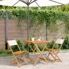 Image de Vidaxl Ensemble De Bistro 3 Pcs Blanc CrÃ¨me Tissu Et Bois Massif