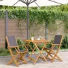 Image de vidaXL Ensemble de bistro 3 pcs anthracite tissu et bois massif