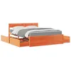 Image de vidaXL vidaXL Lit avec tiroirs/matelas cire marron 160x200 cm bois massif pin