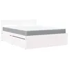 Image de vidaXL Lit avec tiroirs et matelas blanc 140x200 cm bois massif de pin3281899