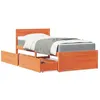 Image de vidaXL Lit avec tiroirs/matelas cire marron 100x200 cm bois massif pin3281906