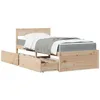 Image de vidaXL Lit avec tiroirs et matelas 90x190 cm bois massif de pin