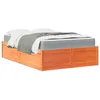 Image de vidaXL Lit avec matelas cire marron 120x190 cm bois massif de pin