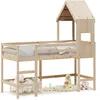 Image de vidaXL Vidaxl Lit Superposé Et Échelle Et Toit 90x190 Cm Bois De Pin Massif