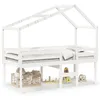 Image de vidaXL Lit haut avec toit blanc 90x200 cm bois de pin massif