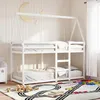 Image de vidaXL Lit superposÃ© avec toit blanc 80x200 cm bois massif de pin
