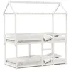 Image de vidaXL Vidaxl Lit Superposé Avec Toit Blanc 90x200 Cm Bois De Pin Massif