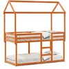 Image de vidaXL Vidaxl Lit Superposé Avec Toit Cire Marron 80x200cm Bois Massif De Pin
