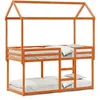 Image de vidaXL Vidaxl Lit Superposé Avec Toit Cire Marron 90x190cm Bois Massif De Pin