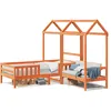 Image de vidaXL Vidaxl Ensemble De Lit Et De Banc Avec Toit Sans Matelas 100x200 Cm