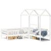 Image de Vidaxl Ensemble De Lit Et De Banc Avec Toit Sans Matelas 75x190 Cm