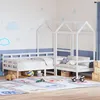 Image de vidaXL Ensemble de lit de jour et de banc et toit 80x200 cm pin massif
