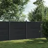 Image de vidaXL Panneau de clôture gris 353x186 cm WPC